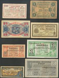 Conjunto de 15 billetes de la Guerra Civil, ... 