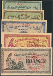 25 Cents, 40 Cents, 50 Cents, 1 Peseta and 2 ... 