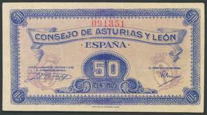 50 Céntimos. 1937. Consejo de Asturias y ... 