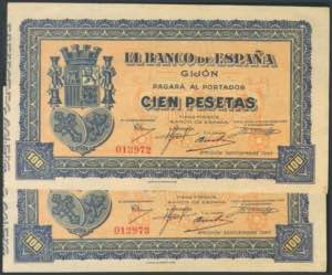 50 Céntimos. 1937. Pareja correlativa. ... 
