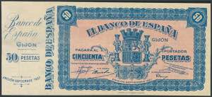 50 Pesetas NOT ISSUED. September 1937. Bank ... 