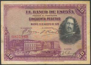 50 Pesetas. August 15, 1928. Without series ... 