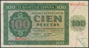 25 pesetas. November 21, 1936. ... 