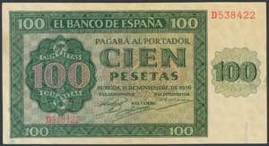 50 Pesetas. November 21, 1936. Series E. ... 