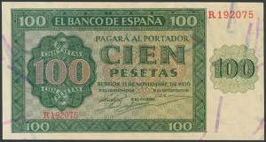 100 pesetas. November 21, 1936. Series C. ... 
