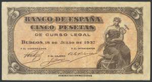 100 pesetas. November 21, 1936. Series U. ... 