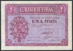 1 peseta. October 12, 1937. Series A. ... 