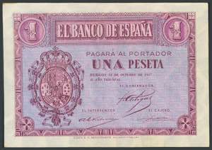 1 peseta. October 12, 1937. Series C. ... 