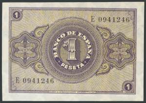 1 peseta. October 12, 1937. Series ... 