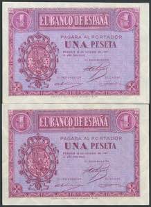 1 peseta. October 12, 1937. Series E. ... 