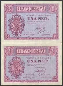 1 peseta. October 12, 1937. Series ... 
