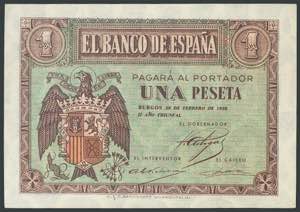 1 peseta. February 28, 1938. Series B. ... 