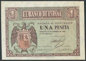 1 peseta. February 28, 1938. Series E. ... 