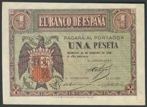 1 peseta. February 28, 1938. Series F. ... 