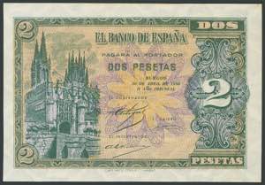 25 pesetas. May 20, 1938. Correlative pair. ... 