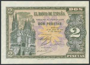 100 pesetas. May 20, 1938. Series B. (Edifil ... 