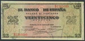 100 pesetas. May 20, 1938. Correlative pair. ... 