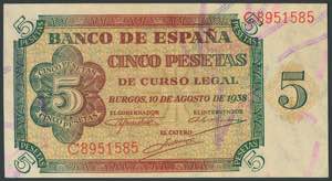 100 pesetas. January 9, 1940. Correlative ... 