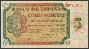 1 peseta. September 4, 1940. Series C. ... 