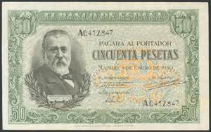 1 peseta. September 4, 1940. Series G. ... 