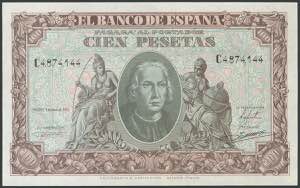 100 Pesetas. January 9, 1940. Series C. ... 