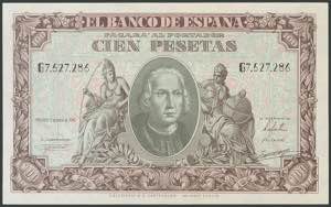 100 Pesetas. January 9, 1940. Series G. ... 