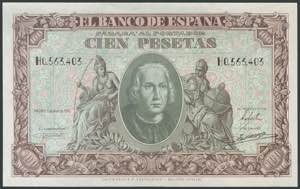 100 Pesetas. January 9, 1940. Series H. ... 