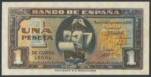 1 peseta. June 15, 1945. (Edifil 2017: ... 