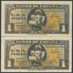 1 peseta. June 15, 1945. Correlative couple. ... 