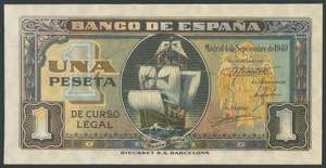 1 peseta. September 4, 1940. Series E. ... 