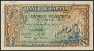 25 pesetas. February 19, 1946. ... 