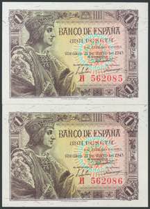 100 pesetas. May 2, 1948. Correlative pair. ... 