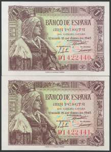 5 Pesetas. August 16, 1951. Without series. ... 