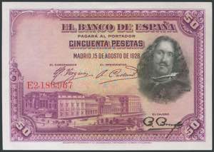25 pesetas. August 15, 1928. ... 