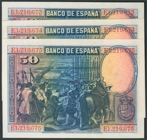Set of 3 correlative banknotes of ... 
