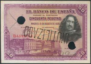 25 pesetas. August 15, 1928. Relative ... 