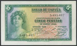 25 pesetas. April 25, 1931. Without series. ... 