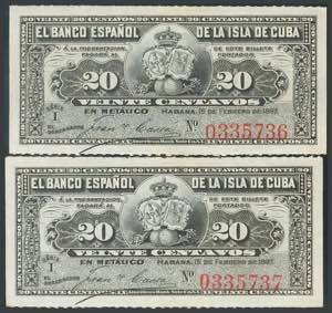 CUBA. 20 Centavos. 15 de Febrero de 1897. ... 