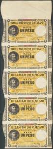 PUERTO RICO. 5 billetes correlativos de 1 ... 