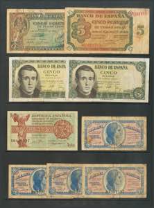 Set of 33 Bank of Spain notes of different ... 