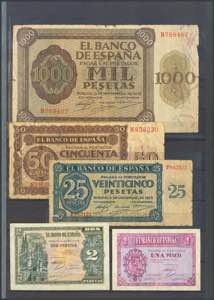 Set of 38 Bank of Spain notes in various ... 