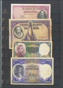 Set of 48 banknotes from the Bank of Spain, ... 