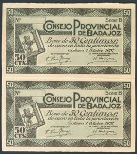 BADAJOZ. 50 Céntimos. 1 de Octubre de 1937. ... 