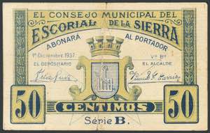 ESCORIAL DE LA SIERRA (MADRID). 50 Cents. ... 