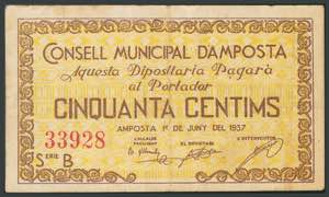 AMPOSTA (TARRAGONA). 50 Cents. June 1, 1937. ... 