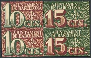 BARCELONA. 10 Cents (2) and 15 Cents (2), ... 