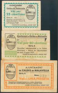 CALDES DE MALAVELLA (GERONA). 25 Cents, 50 ... 