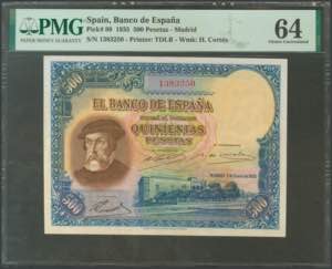 500 pesetas. January 7, 1935. Without ... 