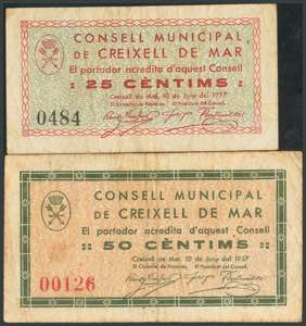 CREIXELL DE MAR (TARRAGONA). 25 Céntimos y ... 