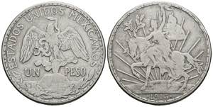 MEXICO. 1 Peso. (Ar. 26,55g/39mm). 1913. ... 